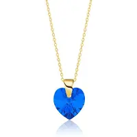 Montebello Ketting Aella HG88 - 925 Zilver Verguld - Swarovski Hart - Ø10mm - 40cm