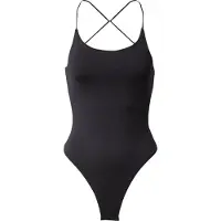 Pieces Rib spaghetti Body - Myrna - Strap Body - Body spaghetti bandjes - S - Zwart