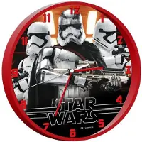 GADGY Star Wars EP7 Clock Storm Trooper - Klok - Rond - Plastic - Ø25 cm - Zwart / Rood