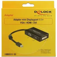 DeLOCK DisplayPort / VGA / HDMI / DVI Adapter [1x Mini-DisplayPort stekker - 1x VGA-bus, HDMI-bus, DVI-bus 24+1-polig] Z
