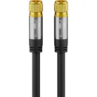 Goobay F (m) - F (m) coaxkabel | 135 dB | koper | recht | verguld | zwart | 10 meter