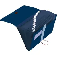 Herlitz Waaiermap, A4, gerecycleerde PP-folie, 12 waaiers + vakje voor visitekaartjes, donkerblauw