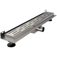 Brauer Douchegoot met standaard rooster en flens voor wandmontage 7 x 50 RVS geborsteld