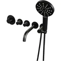 Brauer Black Edition inbouw badkraan met uitloop en 3 standen handdouche zwart mat