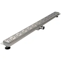 Brauer Douchegoot StanDrain 110x7 cm RVS Vloerflens Inclusief Kunststof Sifon Verstelbare Poten