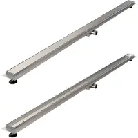Brauer Douchegoot Zero RVS Inclusief Vloerflens 200x7 cm Tegelinlegrooster Omkeerbaar
