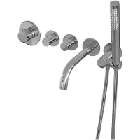 Brauer Chrome Edition inbouw badkraan met uitloop en staafhanddouche chroom