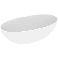 Royal plaza Lengua vrijstaand bad 180x80cm ovaal met pop up mat wit
