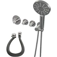 Brauer Brushed Edition inbouw badkraan met badvulcombinatie en 3 standen handdouche RVS geborsteld PVD