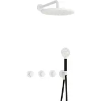 Hotbath Cobber IBS70 inbouwdouche met ronde handdouche en 30cm hoofddouche wit mat