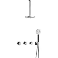Hotbath Cobber IBS70 inbouwdouche met ronde handdouche en 30cm plafondbuis chroom