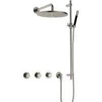 Hotbath Cobber IBS70 inbouwdouche met 30cm hoofddouche en glijstang geborsteld nikkel