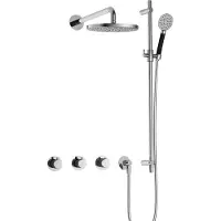 Hotbath Cobber IBS70 inbouwdouche met ronde handdouche en glijstang chroom