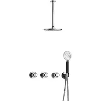 Hotbath Cobber@Work IBSW70 inbouwdouche met ronde handdouche en 30cm plafondbuis chroom