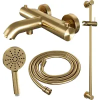 Brauer Gold Edition thermostatische badkraan goud geborsteld PVD set 2