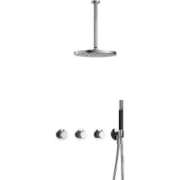 Hotbath Cobber X IBSX70 inbouwdouche met 30cm plafondbuis en 30cm hoofddouche chroom