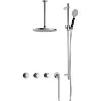 Hotbath Cobber X IBSX70 inbouwdouche met ronde handdouche, 30cm plafondbuis en glijstang chroom