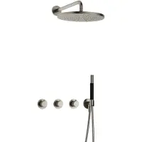 Hotbath Cobber X IBSX70 inbouwdouche met 30cm hoofddouche geborsteld nikkel