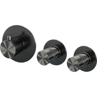 Brauer Gunmetal Edition inbouwthermostaat met 2 stopkranen gunmetal geborsteld PVD