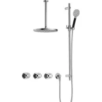 Hotbath Cobber@Work IBSW70 inbouwdouche met ronde handdouche, 30cm plafondbuis en glijstang chroom