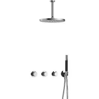 Hotbath Cobber X IBSX70 inbouwdouche met 15cm plafondbuis en 30cm hoofddouche chroom