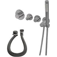 Brauer Chrome Carving inbouw badkraan met badvulcombinatie en staafhanddouche chroom