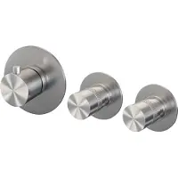 Brauer Brushed Edition inbouwthermostaat met 2 stopkranen RVS geborsteld PVD