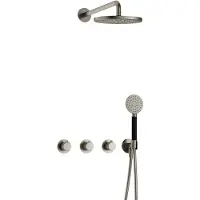 Hotbath Cobber X IBSX70 inbouwdouche met ronde handdouche geborsteld nikkel