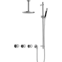 Hotbath Cobber@Work IBSW70 inbouwdouche met 15cm plafondbuis en glijstang chroom