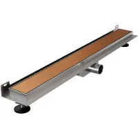 Brauer Douchegoot - 70x7.5cm - muurflens - tegelinlegrooster omkeerbaar - RVS - geborsteld koper DR-MRFW70GK