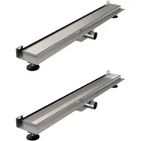 Brauer Douchegoot met multifunctioneel rooster en flens voor wandmontage 7 x 60 RVS geborsteld