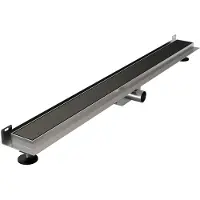 Brauer Douchegoot met multifunctioneel rooster en flens voor wandmontage 7 x 90 mat zwart