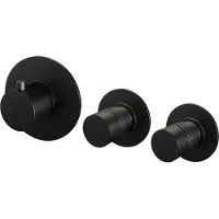 Brauer Black Edition inbouwthermostaat en 2 stopkranen met in- en afbouwdelen mat zwart