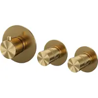 Brauer Gold Edition inbouwthermostaat met 2 stopkranen geborsteld messing PVD