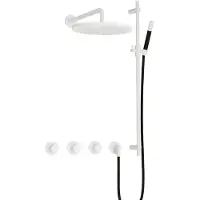 Hotbath Cobber IBS70 inbouwdouche met 30cm hoofddouche en glijstang wit mat