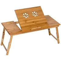 TecTake Houten laptoptafel laptop table voor op bed 401654