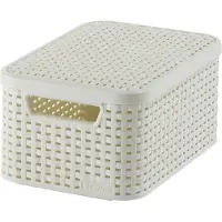 Curver Style opbergmand met deksel S - vintage wit