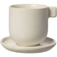 ERNST koffiekop met schotel 8,5 cm Wit zand