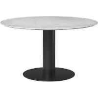 Gubi 2.0 Dining Table Bianco Carrara/ Ø130 Cm - Eettafels & bartafels Metaal Black - 10012774
