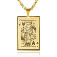 Mendes Goudkleurige Venetiaanse Heren Schakelketting met Kaart Hanger