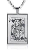 Mendes Zilverkleurige Venetiaanse Heren Schakelketting met Koning Hanger
