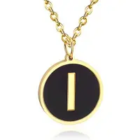 Cilla Jewels Goudkleurige Dames Schakelketting met Zwarte Kettinghanger Letter I