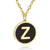 Cilla Jewels Goudkleurige Dames Schakelketting met Zwarte Kettinghanger Letter Z