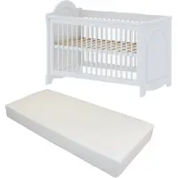 Cabino Baby Bed Met Matras Ohio Wit 60 x 120 cm
