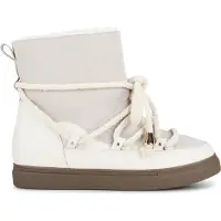 PS Poelman MIA - Dames Snowboots - Suède met schapenwol - Gebroken wit