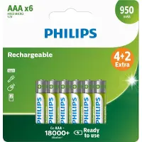 Philips AAA Batterij - 950mah - Rechargeable - 6 pack