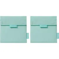 Roll'Eat Snack'n'Go Nature Mint - Herbruikbaar Boterhamzakje en Snackverpakking - Sluiting met klittenband - BPA-vrij - Waterdichte binnenlaag - Wasbaar tot 60°C - 2 stuks