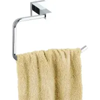Wenko 17974100 Power-Loc handdoekring San Remo - bevestigen zonder boren, messing, 19,5 x 13,5 x 7 cm, chroom