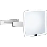 Smedbo Uitschuifbare scheer/make-up spiegel led outline 20x20 cm chroom