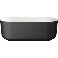 Xenz Vrijstaand Bad Mauro 180x84x64 cm Solid Surface Zwart